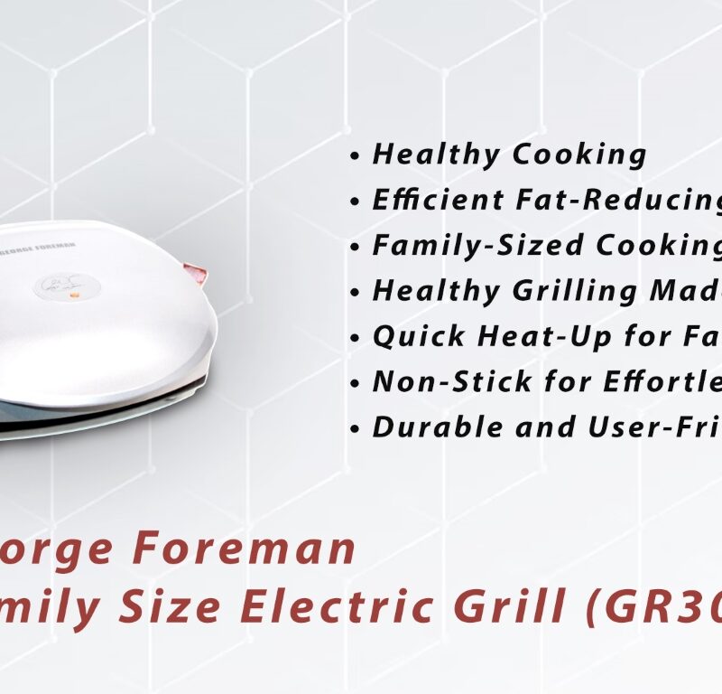 George Foreman Family Size Electric Grill Nonstick Fat Reducing Dual Sided Cooking for Healthy Meals